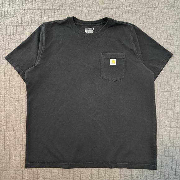 Carhartt T Shirt Men's XL Black Pocket Tee Workwear Relaxed Loose Fit Casual - Picture 1 of 10